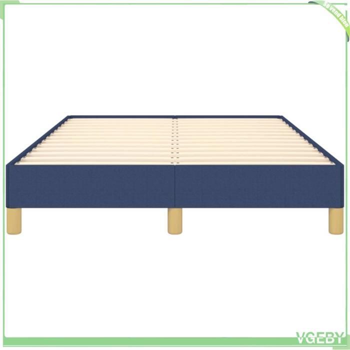 Estructura de cama sin colchón - 3269618 - 120x190 cm - tela azul - base de láminas