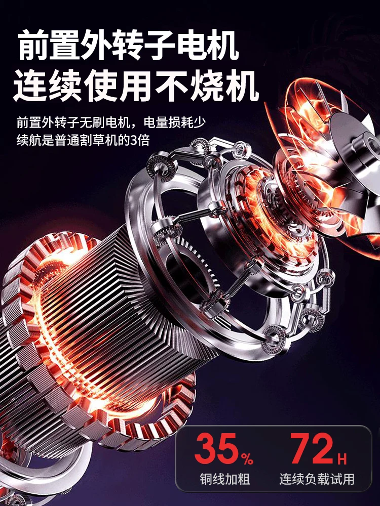 Brushless electric lawn mower, small household rechargeable external rotor mower lawn trimmer lithium electric lawn trimmer