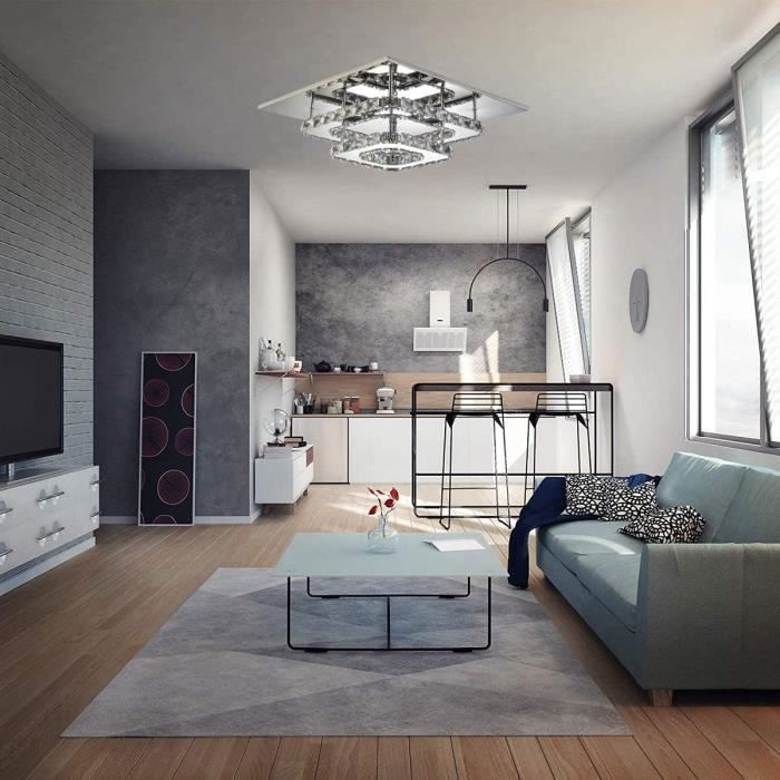 Plafonnier en Cristal,Lustre LED,Lumière de Cristal pour Couloir Salle à Manger,30cm 36W (Blanc Froid)