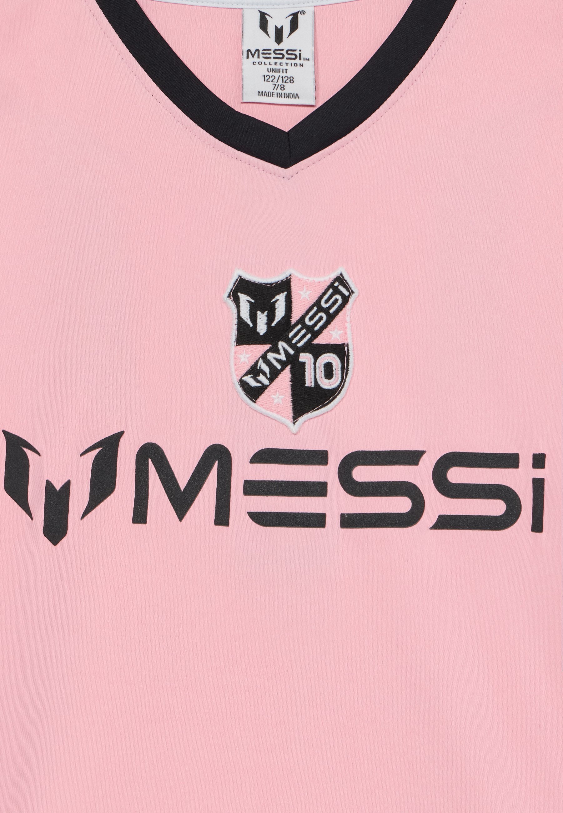 Camiseta com estampa do Messi - rosa-chiclete
