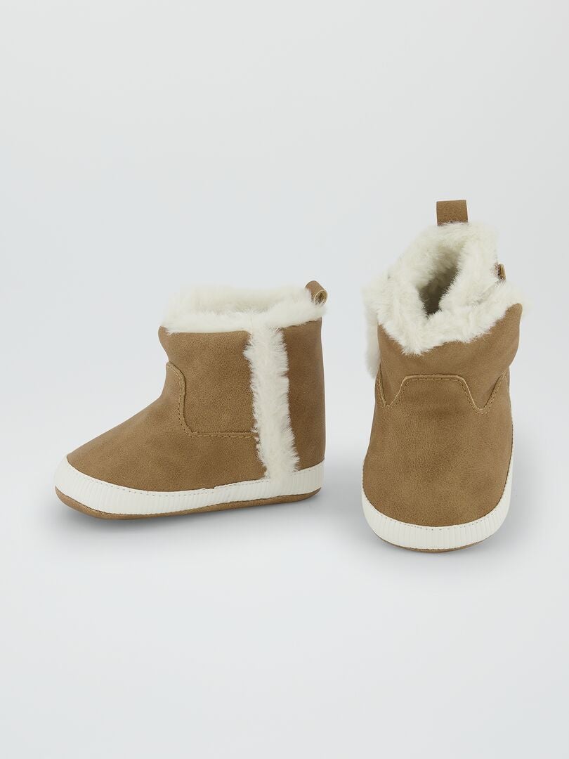 Gevoerde enkellaarsjes - BEIGE