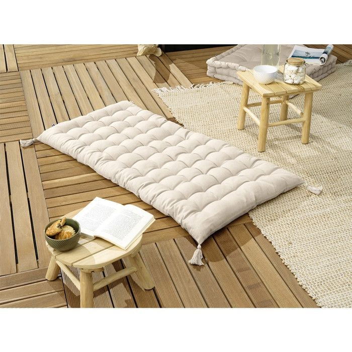 SOPHIE - Materasso da pavimento con nappe 60x120 cm Cotone Beige