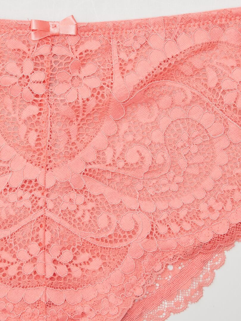 Kanten string - roze