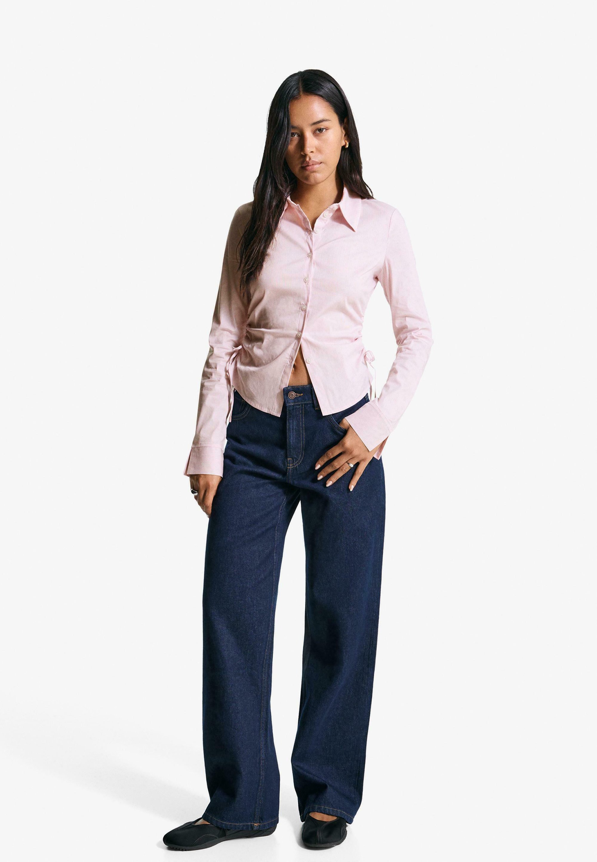 Blúzka Bershka na gombíky - svetloružová