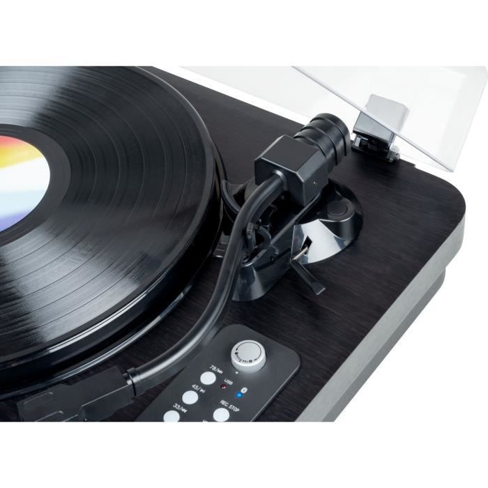 Giradischi Bluetooth - THOMSON - TT650BT - Registrazione USB - 2 altoparlanti - Nero