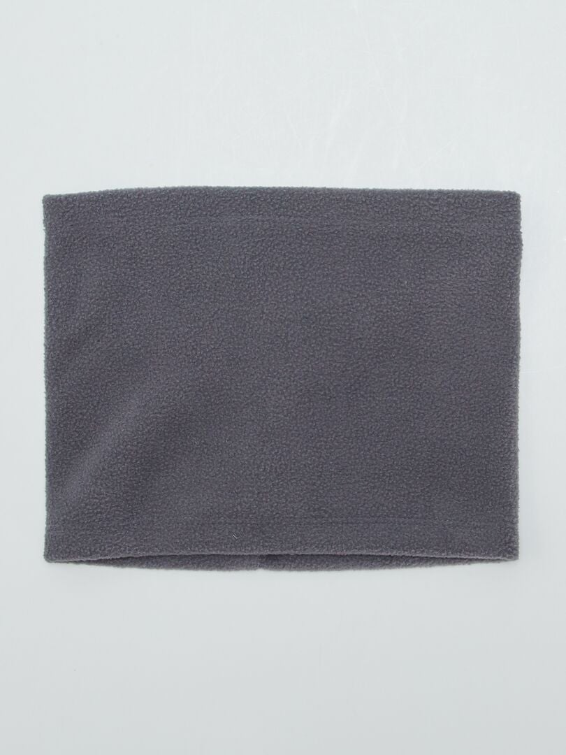 Conjunto de esqui com gorro e cachecol de lã polar - CINZA
