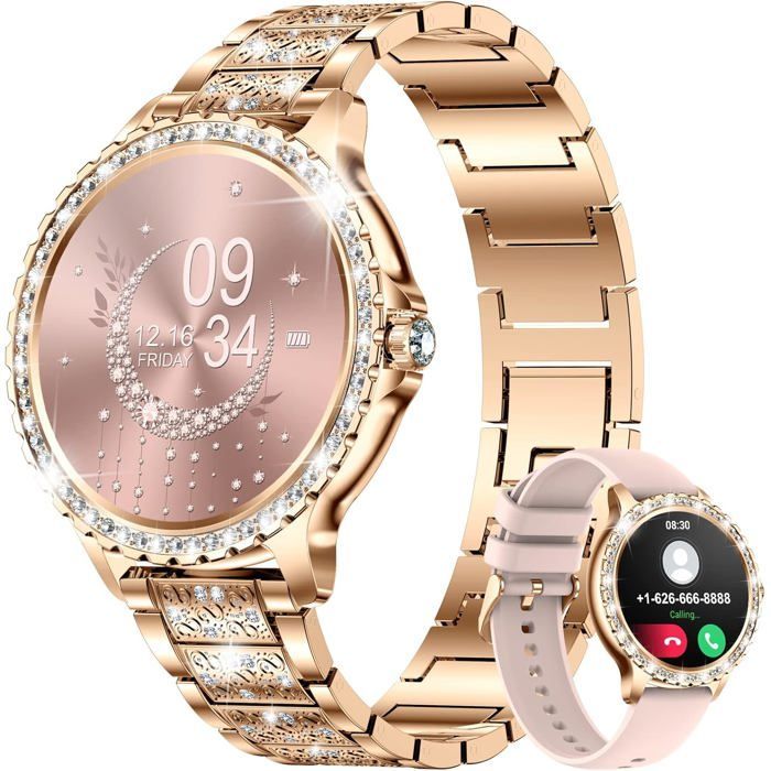 Reloj inteligente para mujer con llamadas Bluetooth, pantalla de 1,32