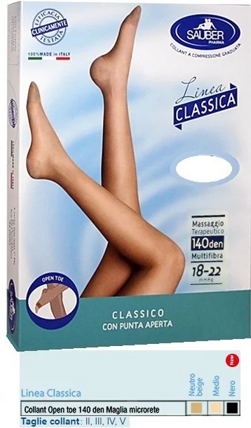 SAUBER Sauber Classic Line Leggings mit offener Zehenpartie aus Mikromesh, 140 Denier, neutrales Beige, Größe 4