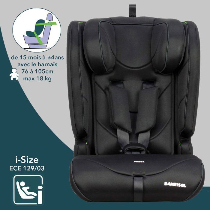 Silla de coche convertible - BAMBISOL - AY570N - Grupo 1/2/3 - Talla única - Negra