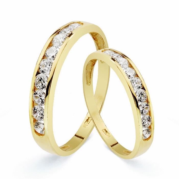 Wedding Band Gold 18K Lane Zirconitas 3.5 mm [AA1877] - Size: 18