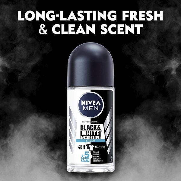 NIVEA Men Black & White Invisible Fresh antiperspirantni roler<br>50 ml