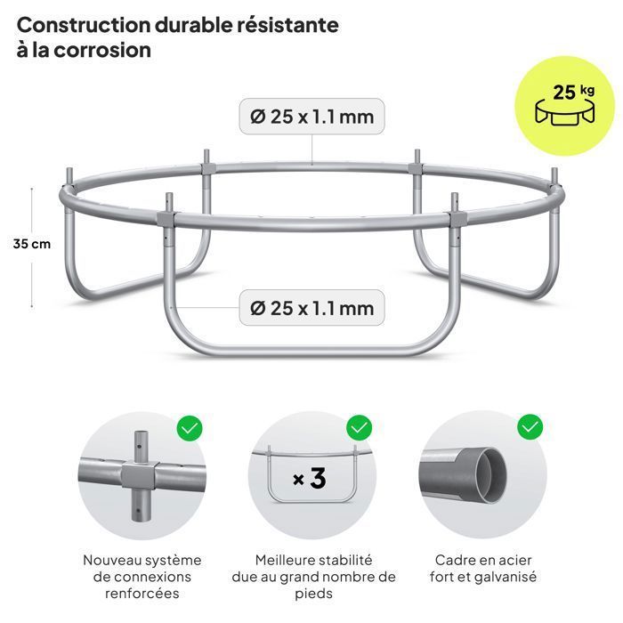 Garden Trampoline - ZIPRO - JumpPro OUT - 4FT Ø 127 cm - Quick Assembly - Enhanced Safety - Outdoor