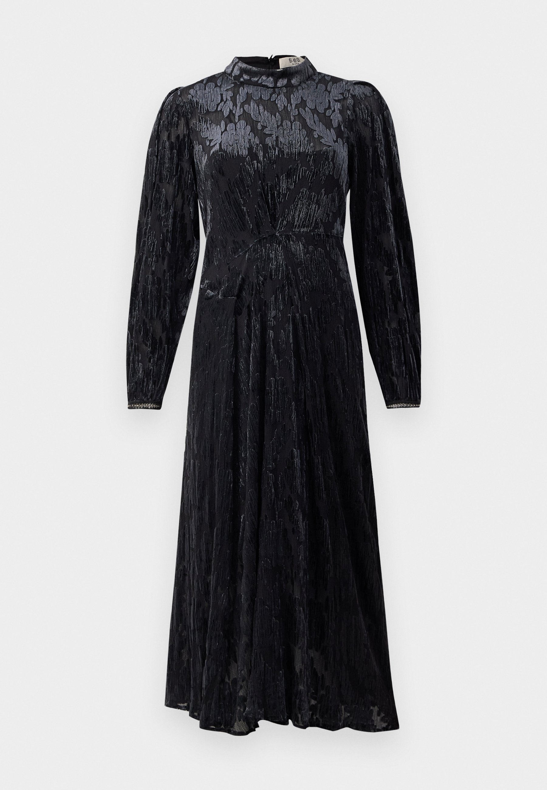 Sea REGINE BURNOUT MIDI JURK - Dagjurk - zwart