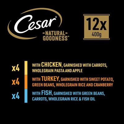 Cesar Natural Goodness avec des céréales complètes et des superaliments