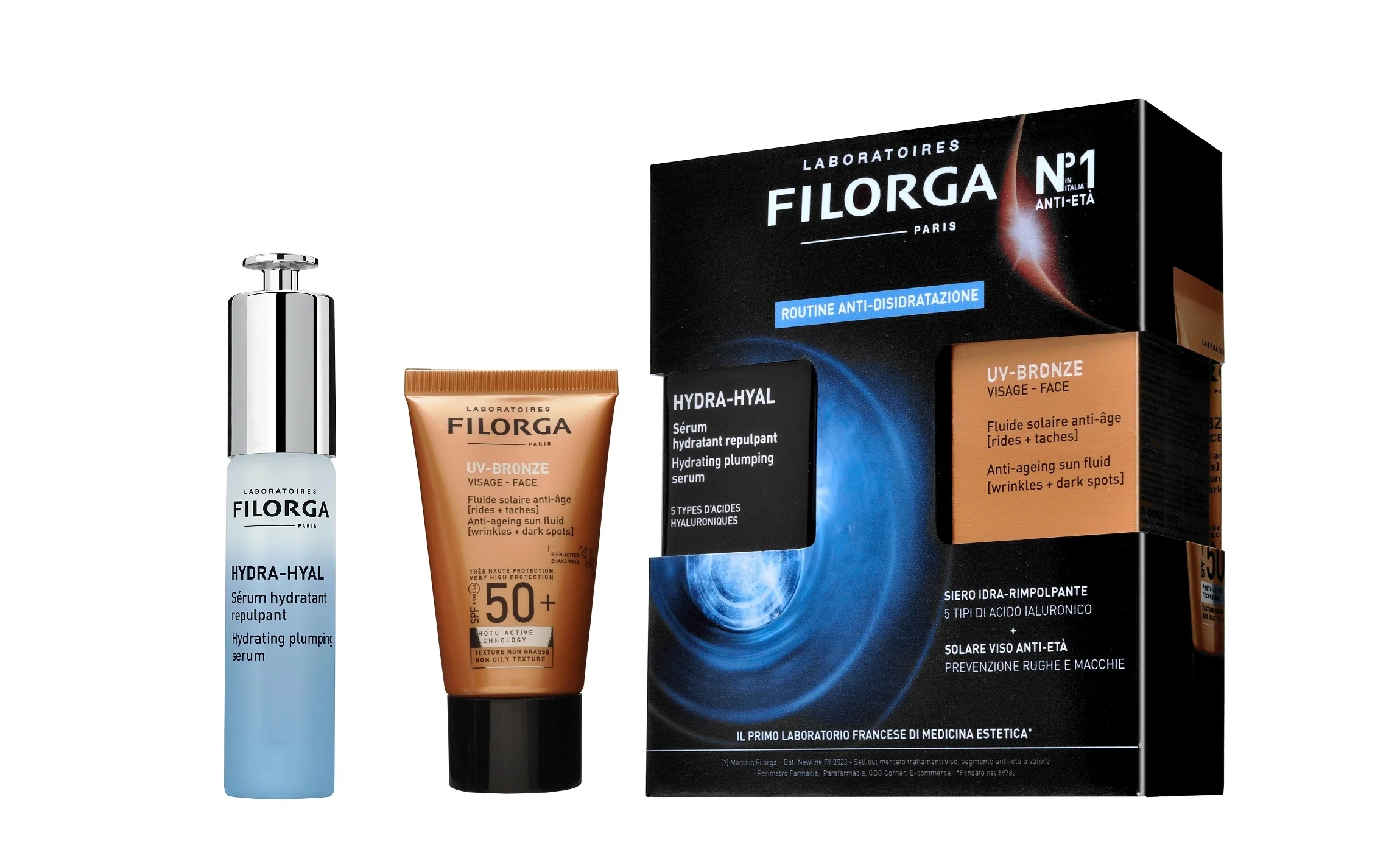 Suncare Cofanetto Hydra-Hyal + UV Bronze Face SPF50+ - Cofanetto Solare, Coffret Solare, Cofanetto Idratante