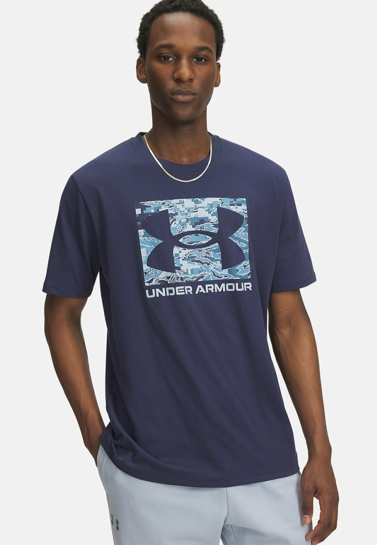T-shirt Under Armour ABC CAMO BOXED LOGO - Stampa blu navy slavato