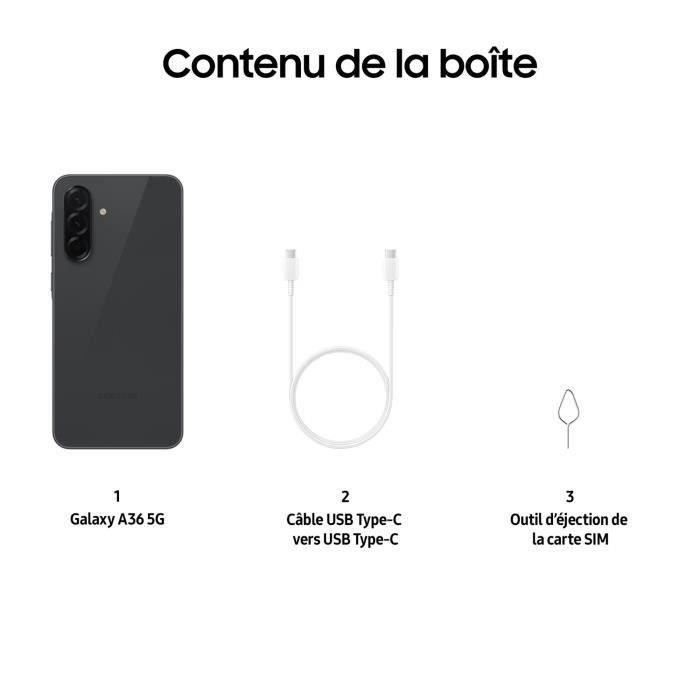 Smartphone SAMSUNG Galaxy A36 5G de 128 GB, color negro