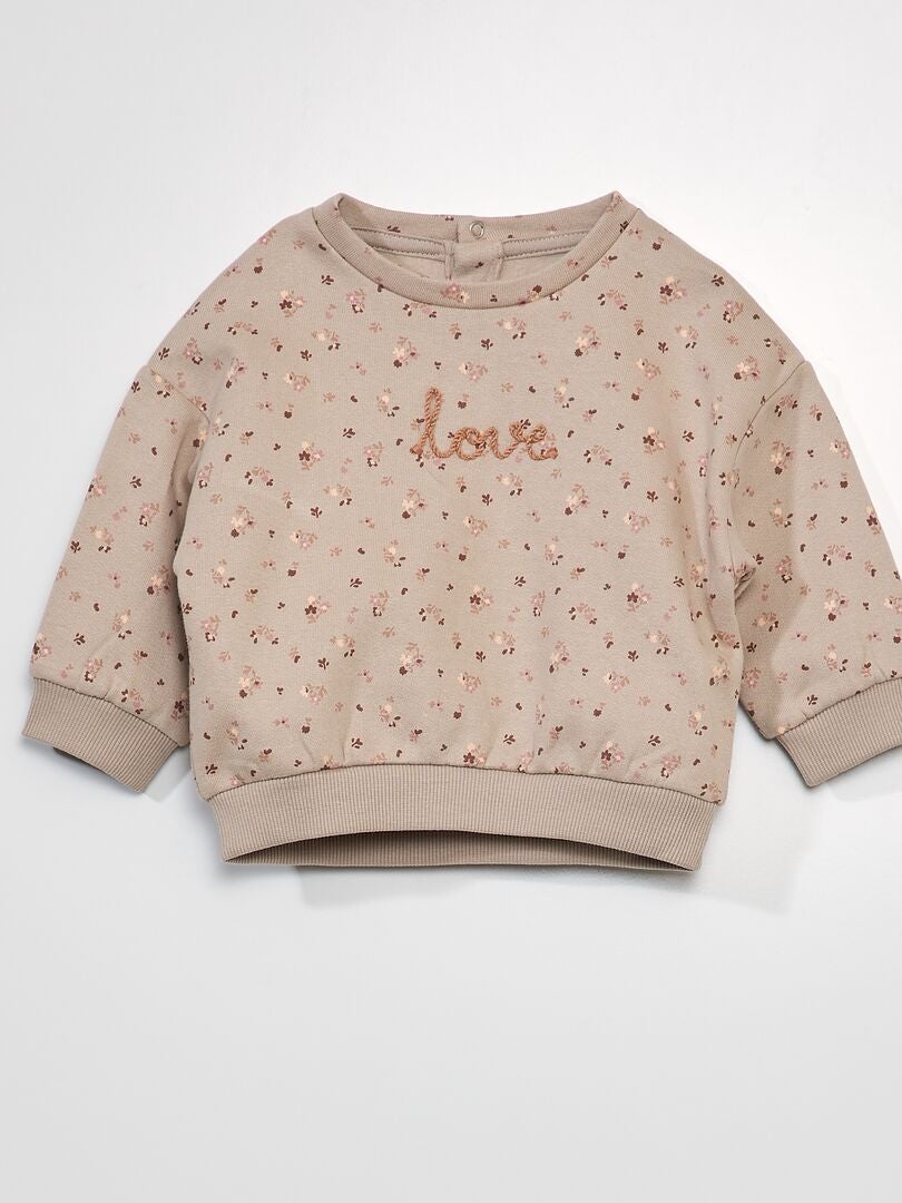 Moletom estampado com letras bordadas - ROSA