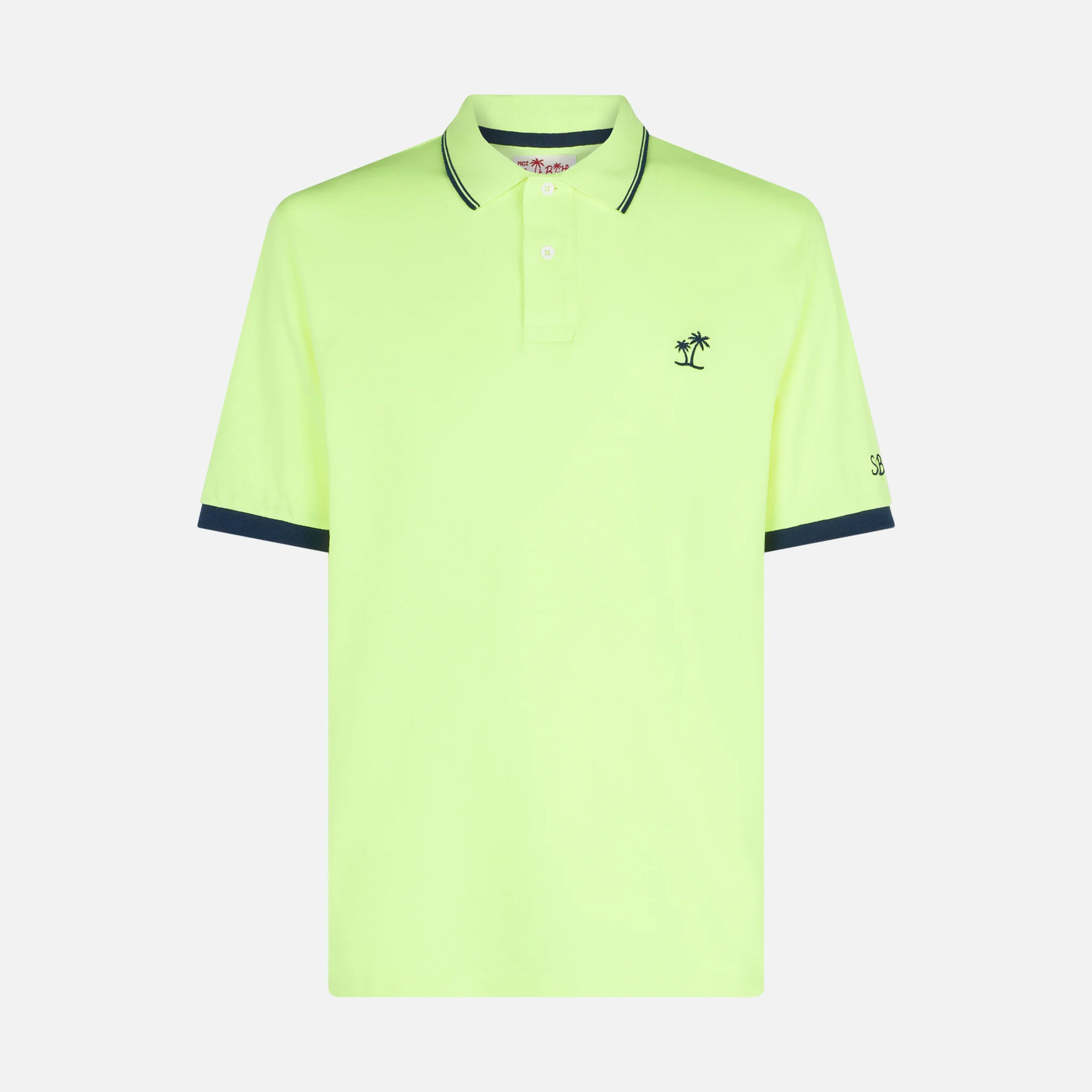 Fluorescerend geel piqué poloshirt met St. Barth-logo