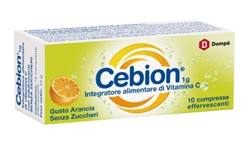CEBION Cebion bruistabletten zonder suiker, 10 stuks, met sinaasappelsmaak, voedingssupplement met vitamine C