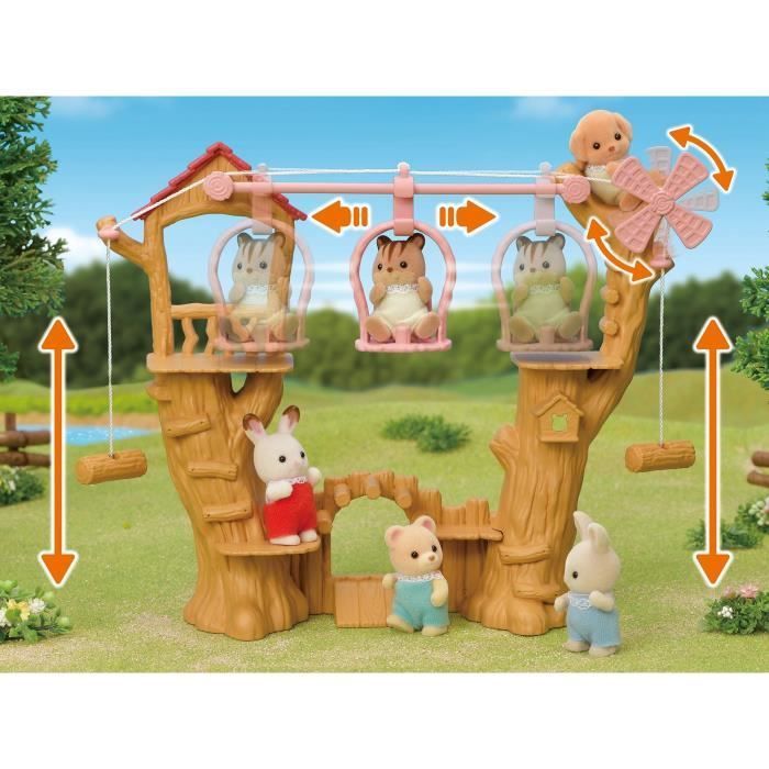 Statuetta in miniatura - SYLVANIAN FAMILIES - Baby Zip Line - Henry il coniglietto color crema - Multicolore