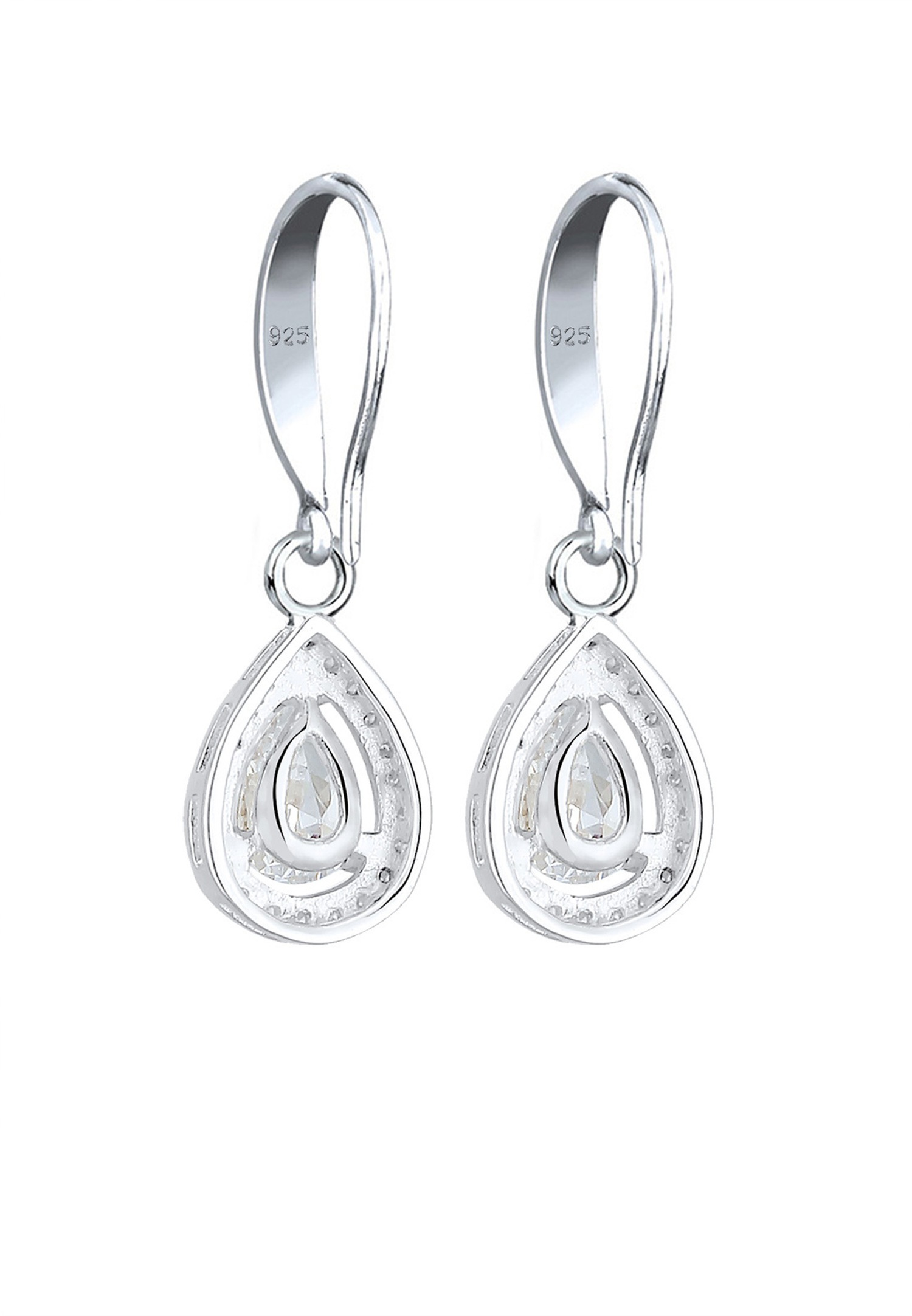 Elli PREMIUM Étincelant Forme de Goutte Zircone Femme (925/1000) Argent