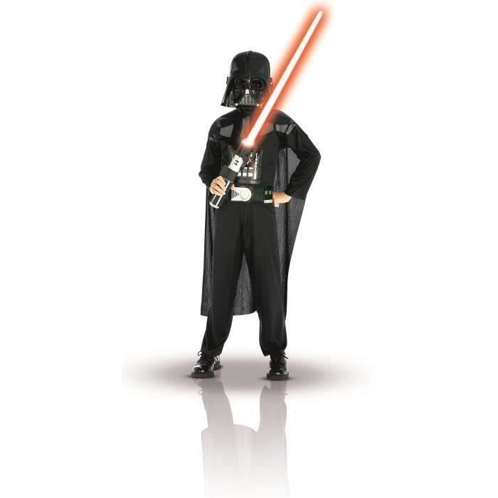 Fantasia de Darth Vader - Star Wars - Kit com macacão, capa e máscara para meninos de 8 a 10 anos.