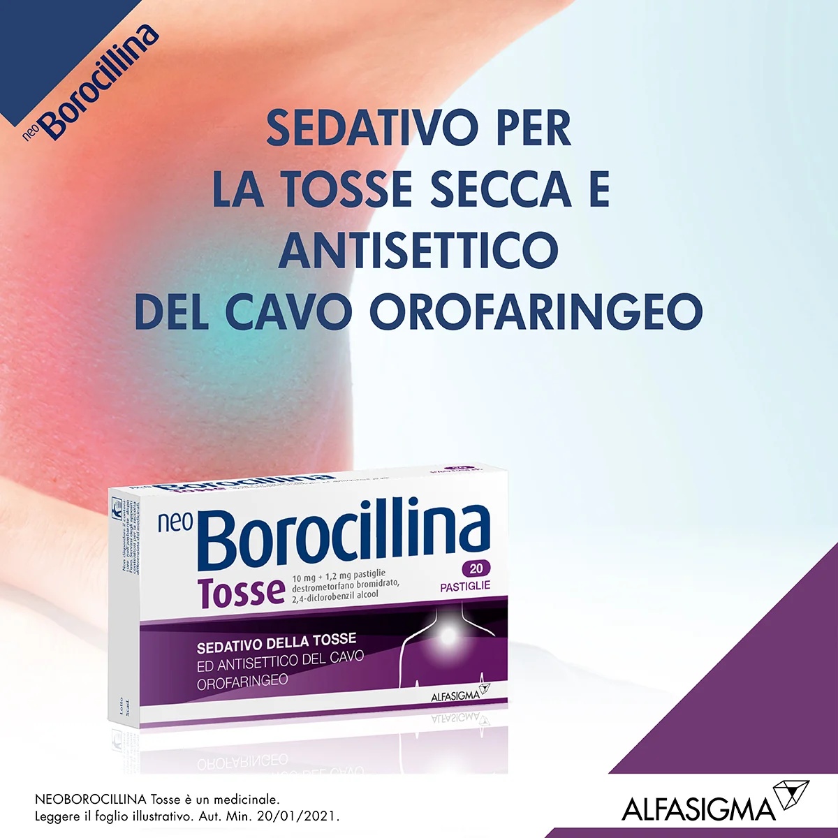 NEOBOROCILLINA Neoborocilina para tosse 20 comprimidos orodispersíveis