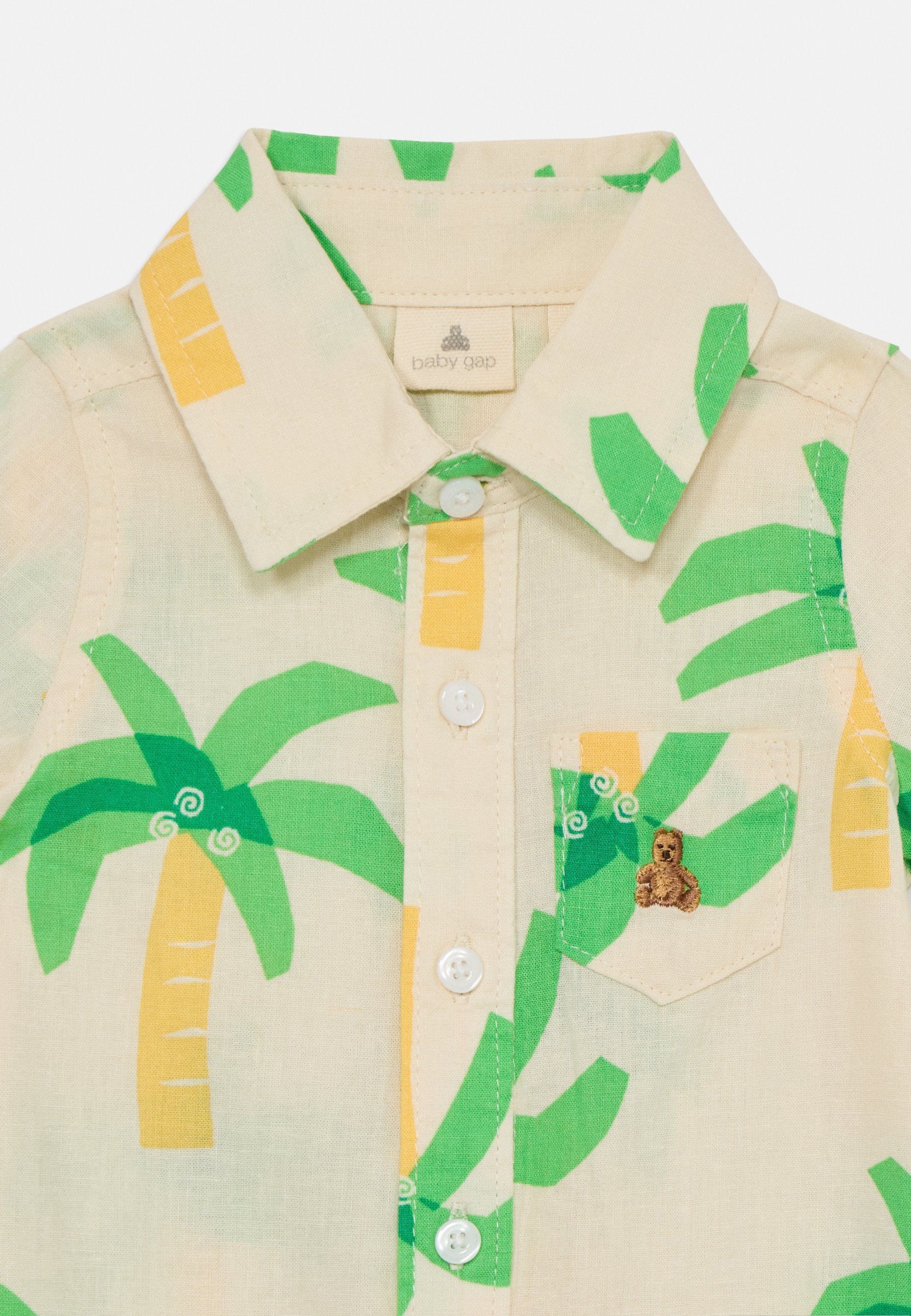 Conjunto de duas peças para bebê GAP: macacão e chapéu - bege/multicolorido