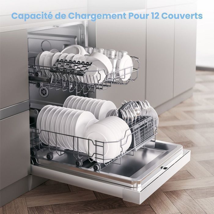 Lava-louças de instalação livre COMFEE, 60 cm, 49 dB, com capacidade para 12 serviços, lavagem higiênica, início programado, meia carga - Branca, Classe Energética D
