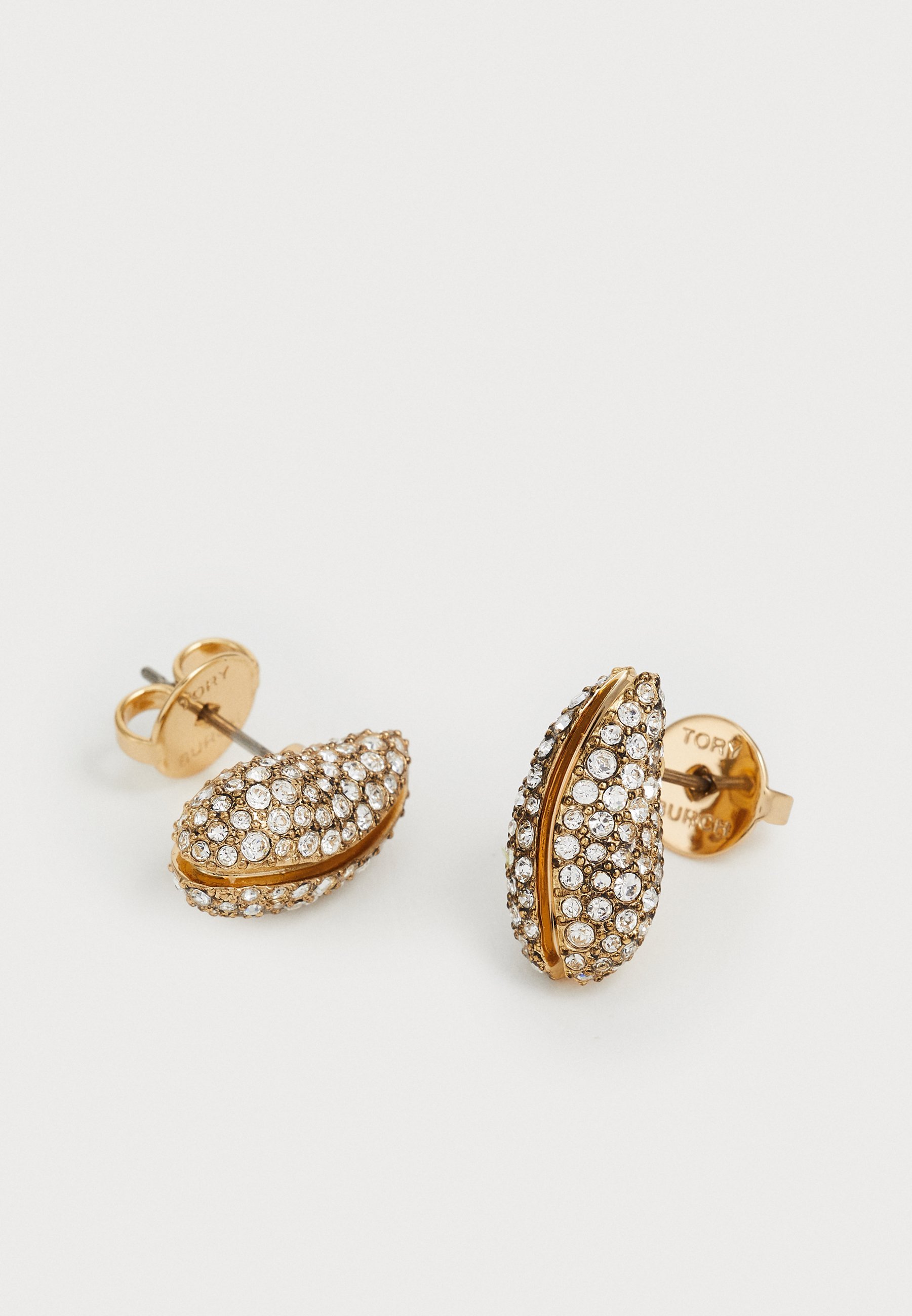 Tory Burch MINI WAVE PAVE OORBELLEN - Oorbellen - licht messing/kristal