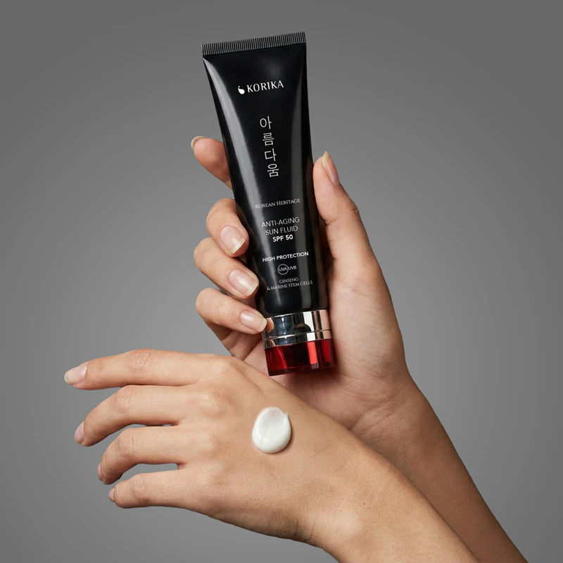 KORIKA Protetor Solar Antienvelhecimento com Ginseng Coreano e Células-Tronco Marinhas FPS 50