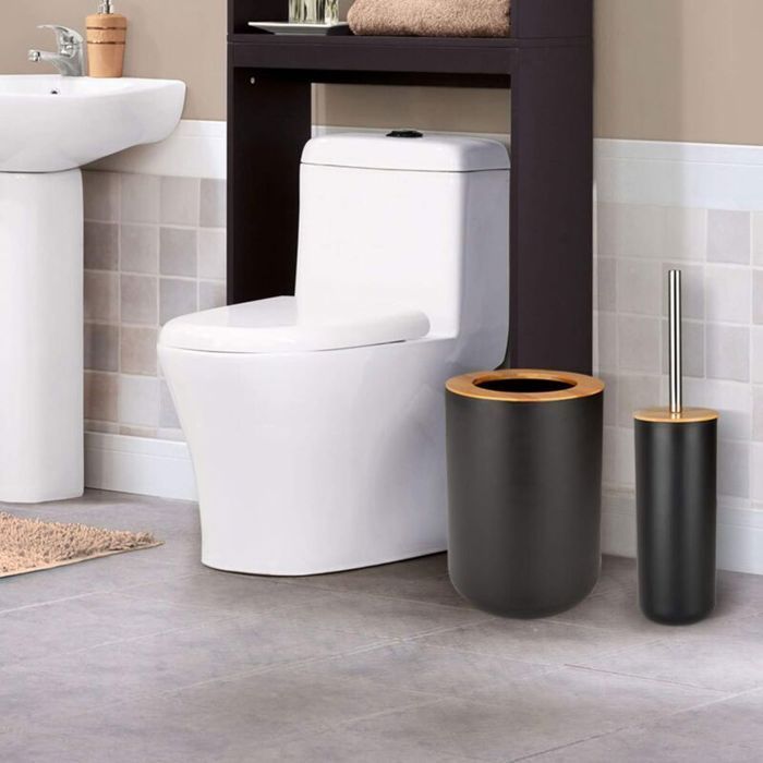 Juego de accesorios de baño - GRANDE - 6 piezas - Bambú - Multicolor - Contemporáneo
