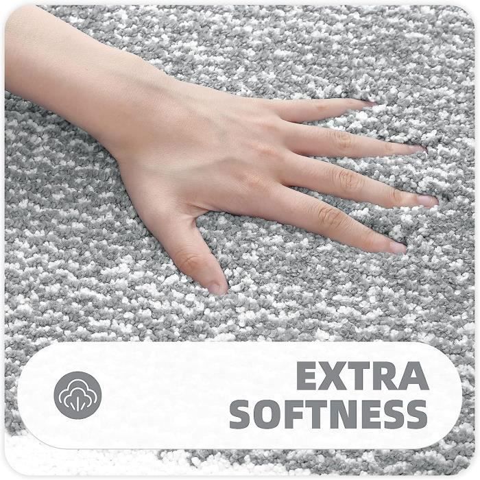 Tapis de Bain Antidérapant,Tapis Salle de Bain Moelleux en Microfibre,Tapis de Douche Absorbant Lavable en Machine,40 x 60 cm,Gris
