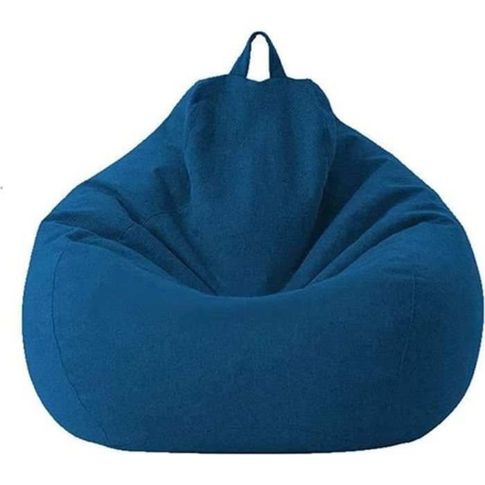 Funda para puf AMOUNE, sin relleno, para interior/exterior, para adultos, niños y adolescentes - 80x90cm - Azul