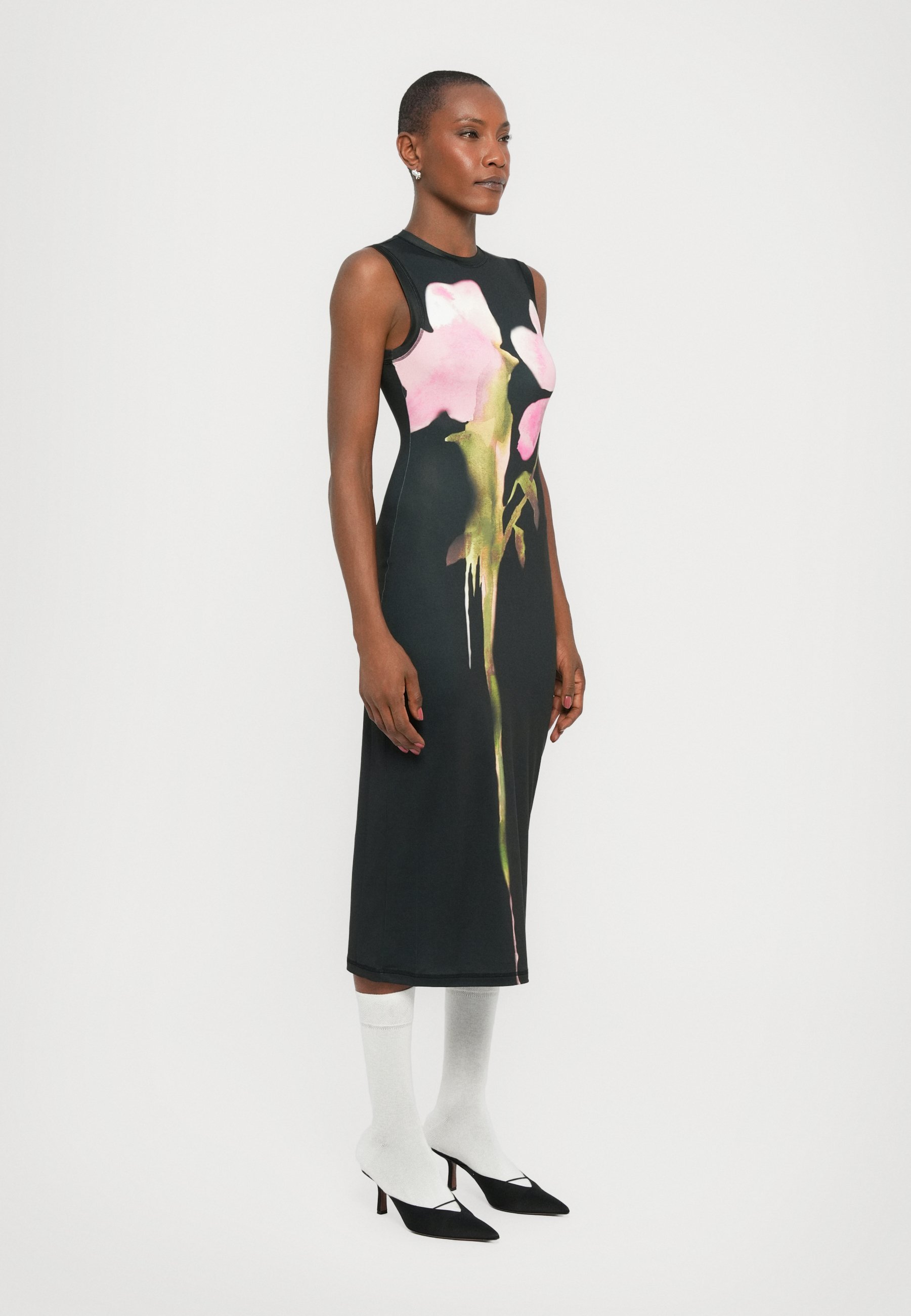 Stine Goya elastische tanktopjurk met ronde hals - Jersey jurk - zwart