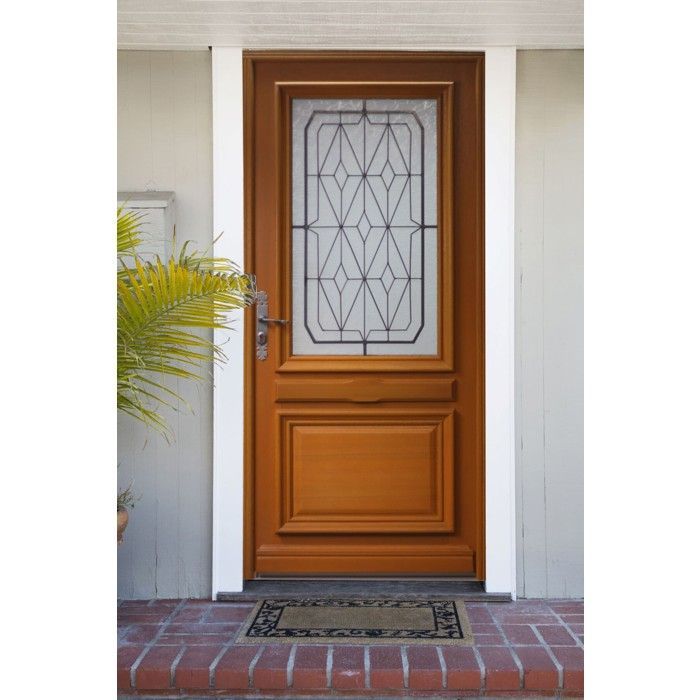 Porta d'ingresso in legno smaltato color anice, H.215 x L.90 cm, lato destro del telaio della porta