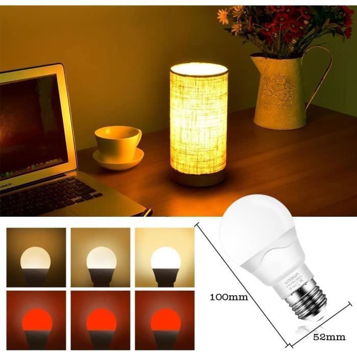 Ampoule Couleur LED, Équivalent 40W, E27 Telecommande Blanc Chaud 2700K Changement de couleur Ampoule 5W (Lot de 4)
