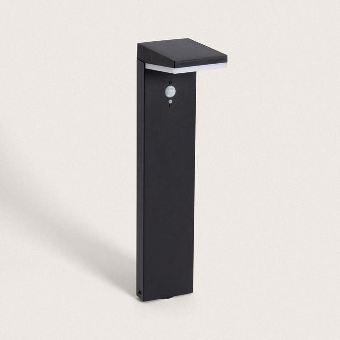 Lampada solare a LED da esterno Edwan Black, in alluminio, da 50 cm, con sensore di movimento.