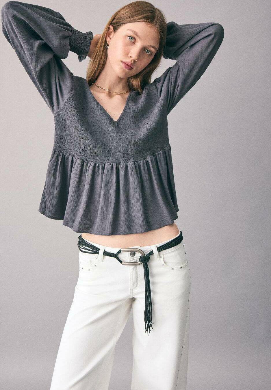 Mango Kids TEEN - Jeansy dzwony - ecru