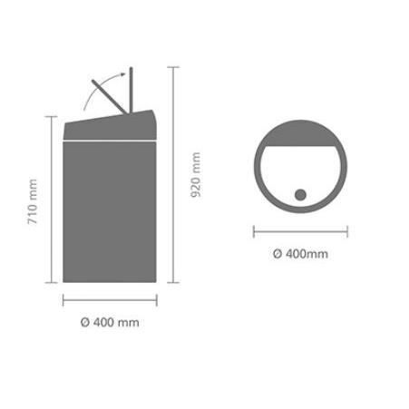 Cubo de basura táctil BRABANTIA - 60L - Negro mate