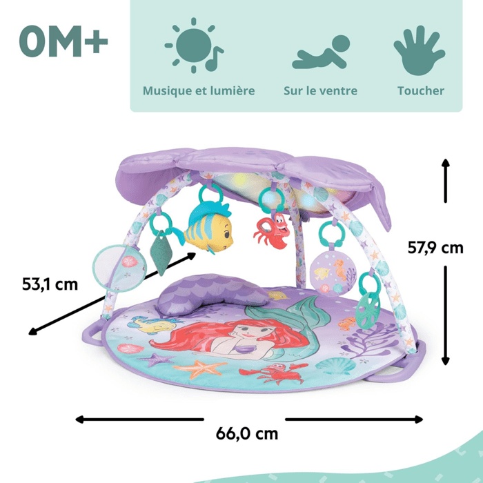 DISNEY BABY - LA SIRENETTA - Palestrina per neonati, giocattoli sensoriali e musicali, luci decorative, regalo per neonati