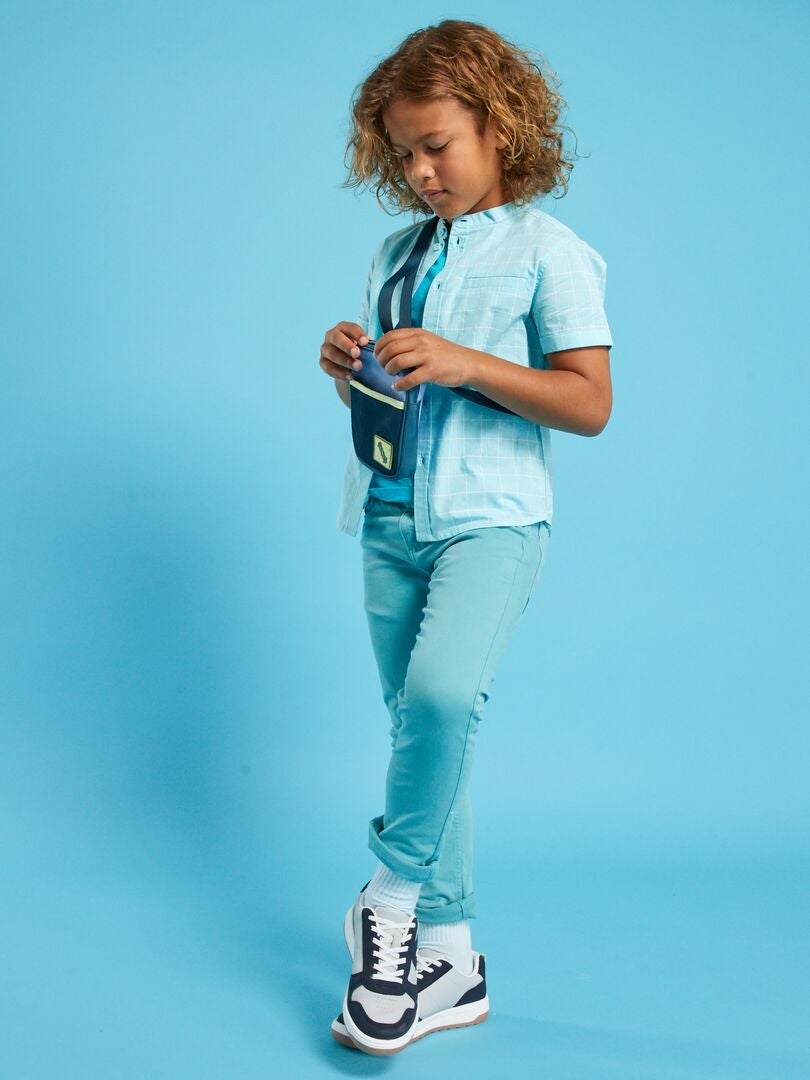 Camisa de manga curta estampada - AZUL