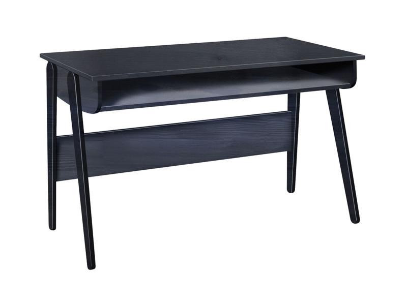 Biurko drewniane z półką SCANDINAVIAN WOOD, kolor antracyt