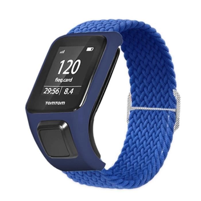 Strap for TomTom Runner 2, Runner 3, Spark, Adventurer Smart Watch Band, Woven Adjustable Watch Band, Dark Blue