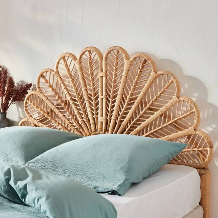 Tête de lit en rotin naturel  L 140 x P6 x H115cm