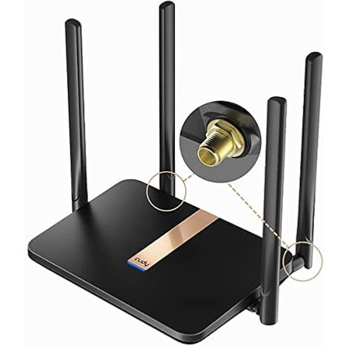 Modem routeur 4G LTE - CUDY - AC1200 - Wi-Fi maillé 1200 Mbps - Antennes détachables - VPN