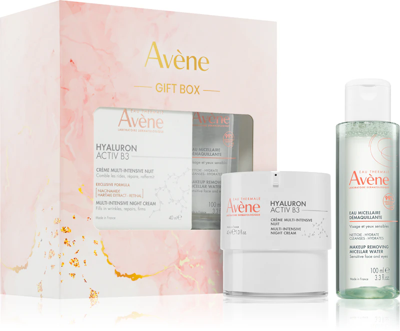 Conjunto de presente Avène Hyaluron Activ B3, nutritivo e hidratante.