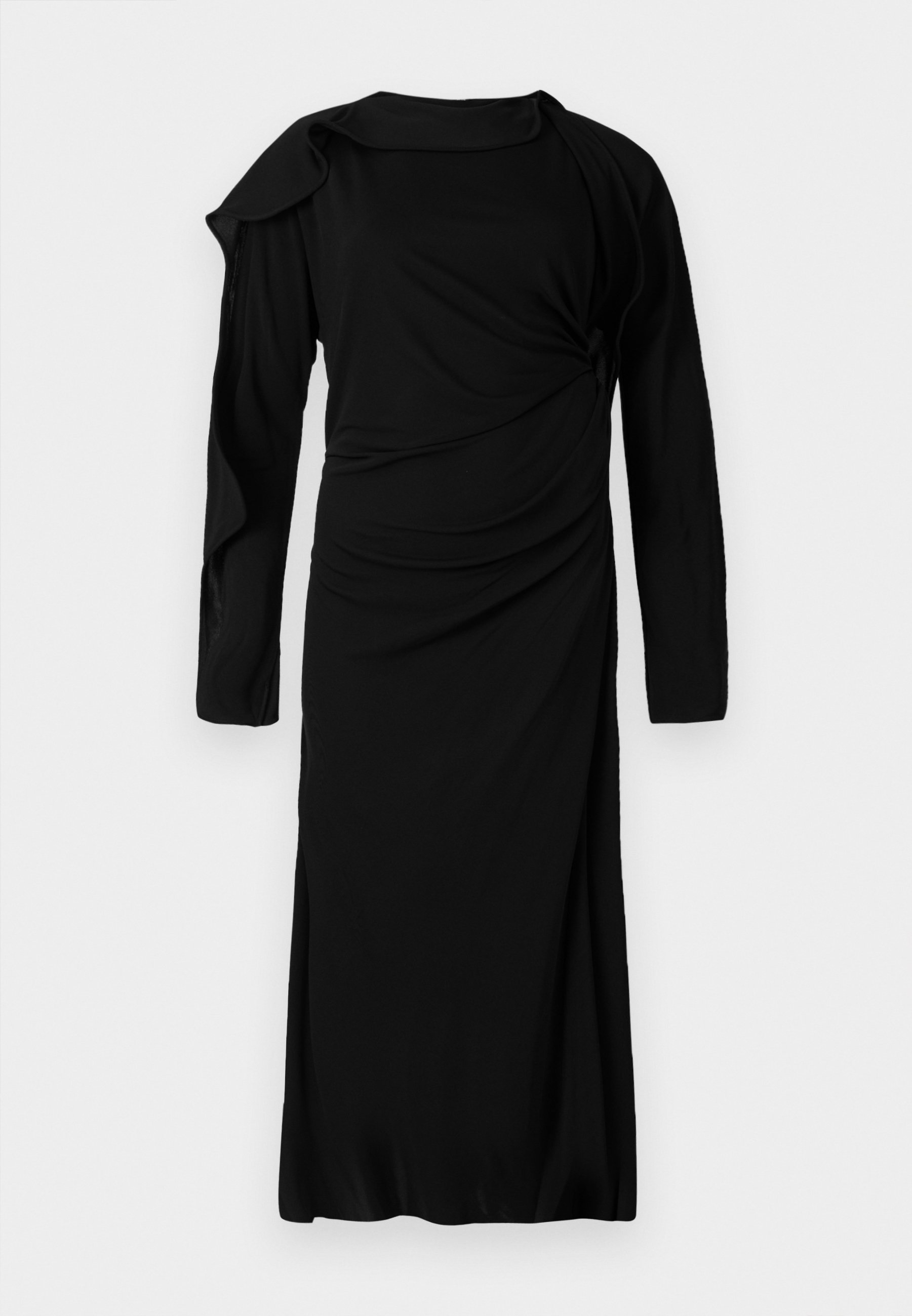 Victoria Beckham jurk met lange mouwen en draperie - Jersey jurk - zwart