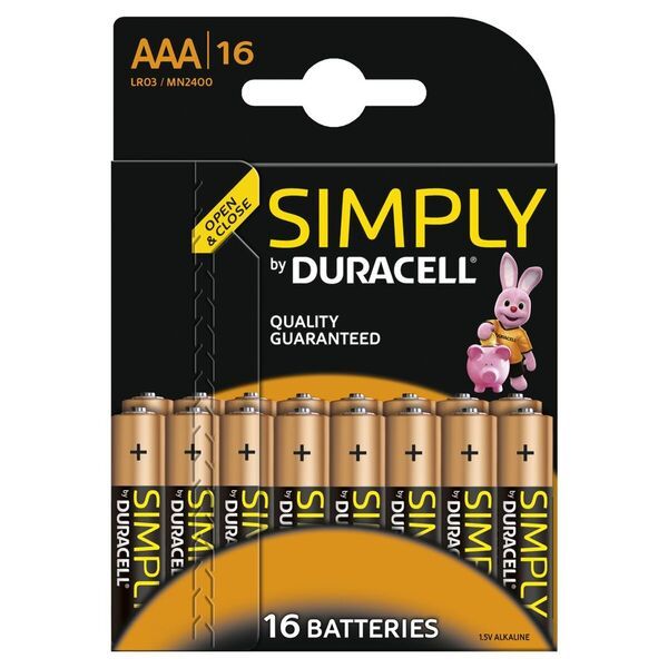 Duracell Simply AAA baterije<br>16 komada